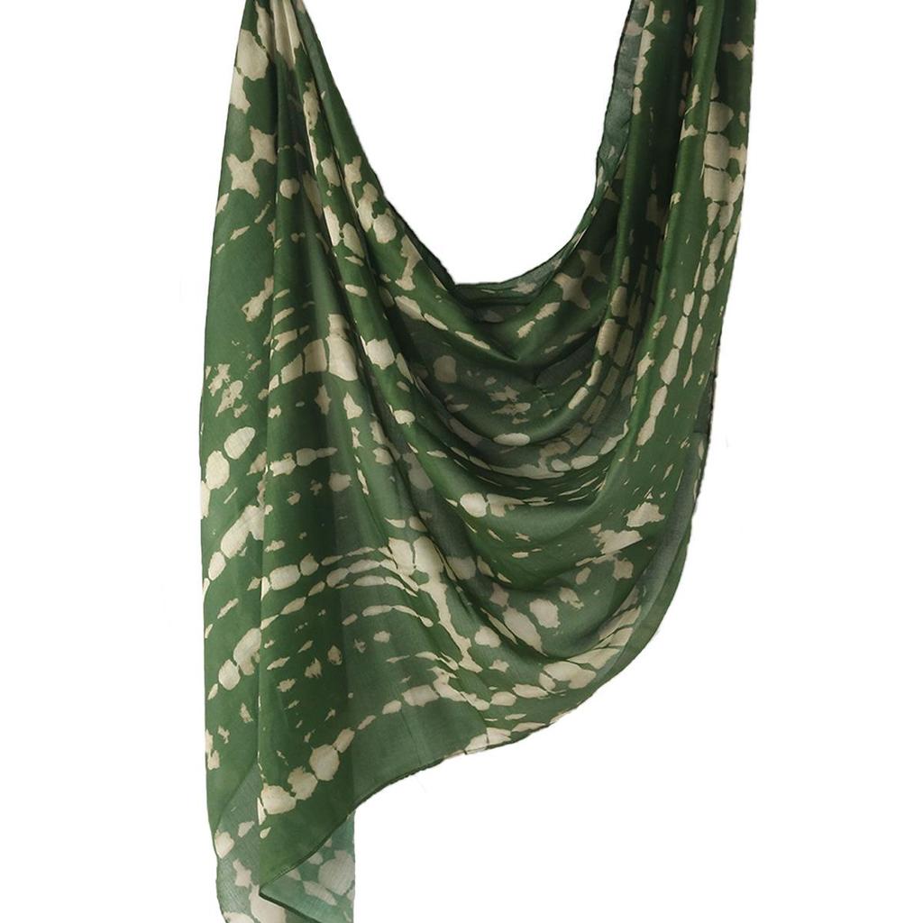 "Ethnic Watercolor Modal Cotton Shawl Satin Print Scarf for Women"