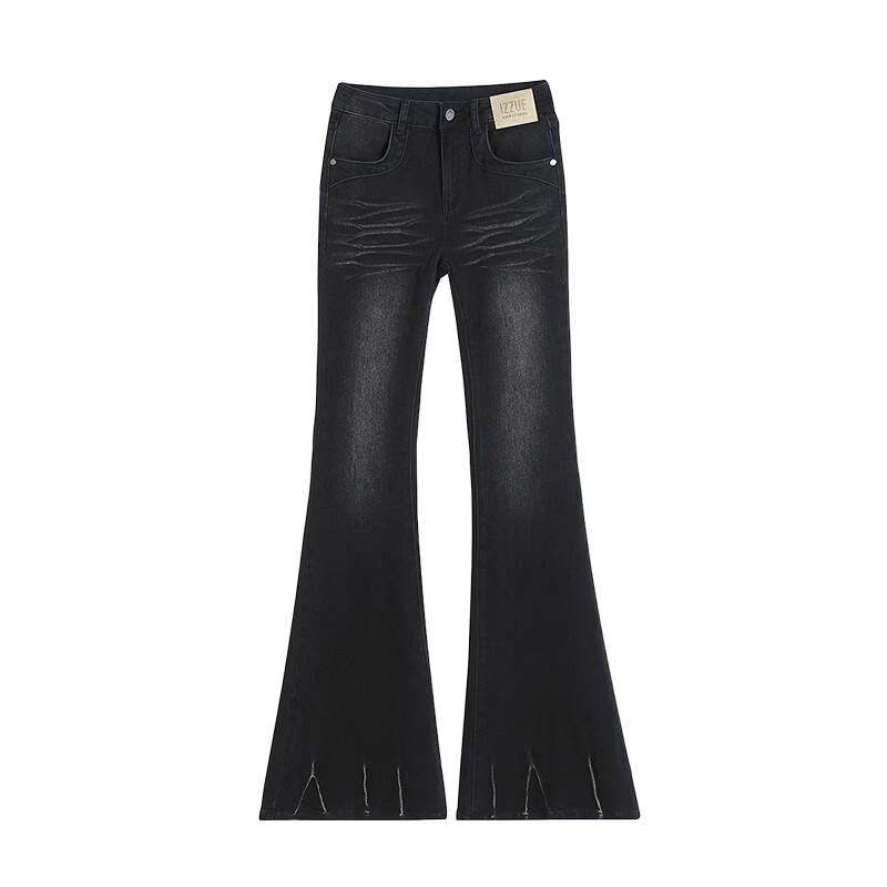 izzue it Women's Retro High-Waist Flared Jeans