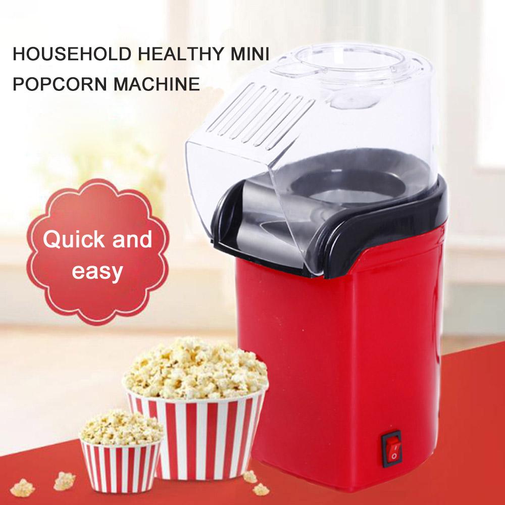 Small Popcorn Machine Household Healthy Hot Air Popcorn Popper Maker with Measuring Cup Easy To