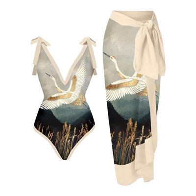 Soft Beach Swimsuit Printed Polyester Beachwear Summer Sexy Fashion Woemn Beach Wear