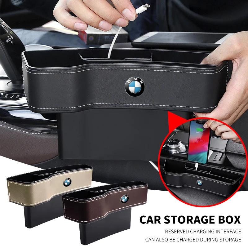 Úložný box do mezery v autě s kapsou do štěrbiny mezi sedadly Organizér do štěrbiny mezi sedadly Pro BMW řady 5 6 7 X6 F řady F01 F02 F10 F12 F15 F16