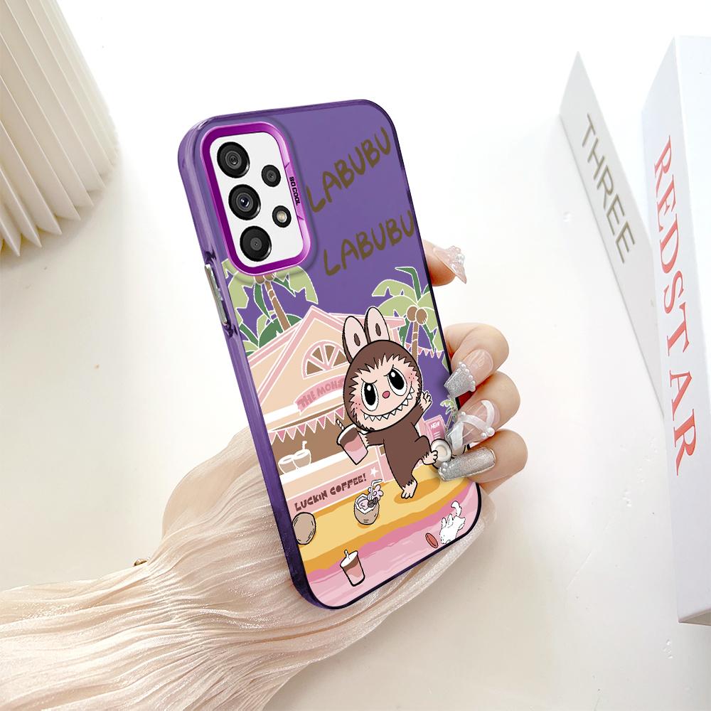 Painted Pattern Colorful Sliver Double Sided Hard Shell Shockproof Anti-fall Phone Casing for Samsung