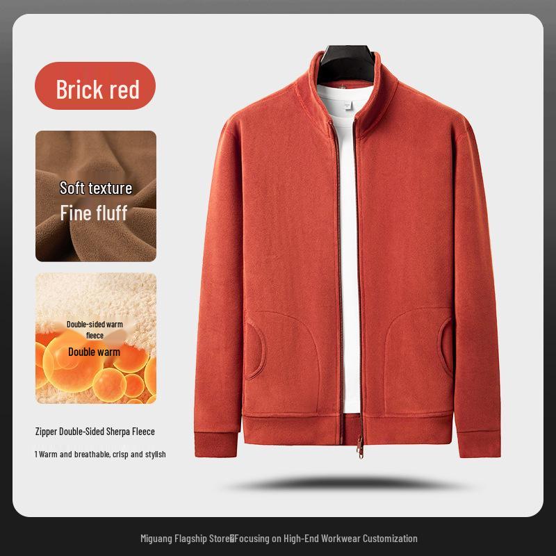 Premium Merino Wool Hooded Sweatshirt with Custom Logo - Autumn/Winter Double-Sided Fleece Jacket
