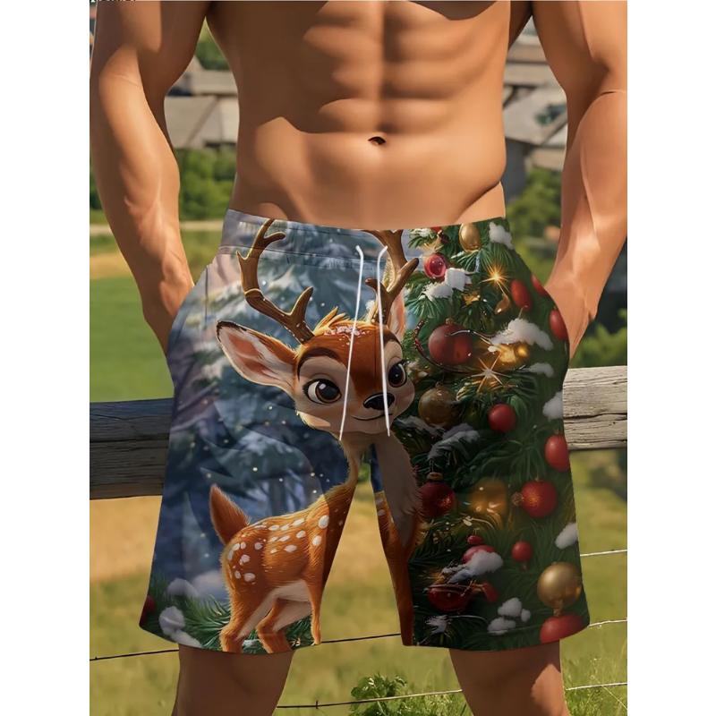Fashion Men's Shorts 3D Animal Color Printed Animal Shorts Casual Beach Shorts