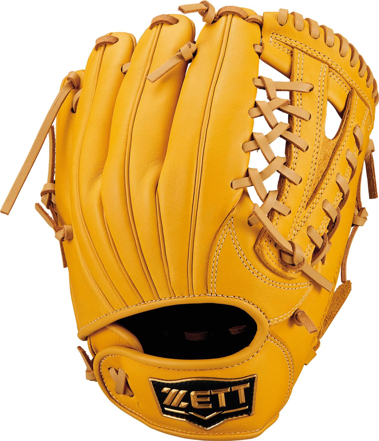 

ZETT Youth Baseball Softball Ground Hero True Yellow x Pastel Brown BJGB76555F Glove, All-Around, Left-Handed Throw, (5432), Size L,