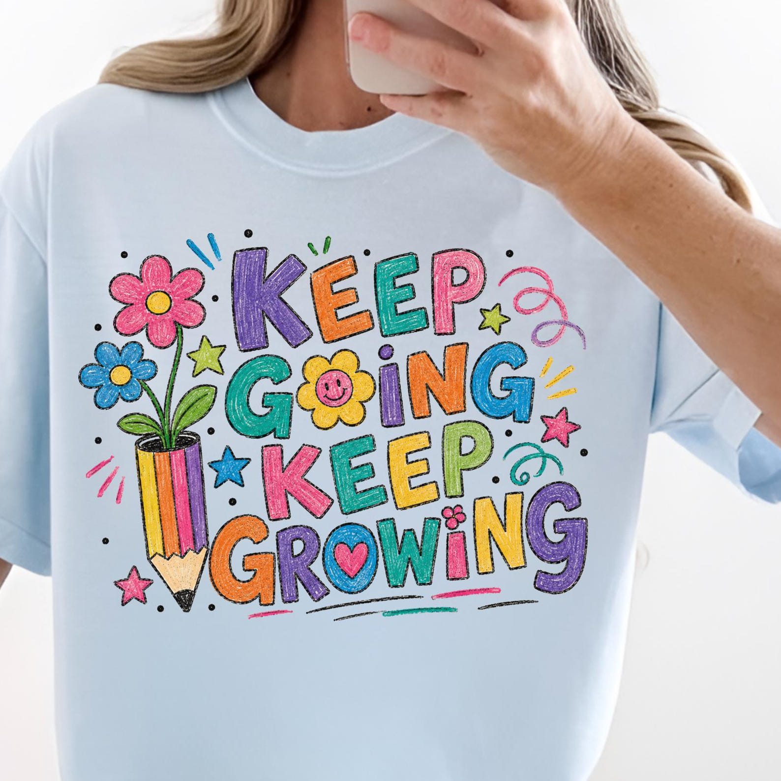 Keep Going Keep Growing Shirt, Growth Mindset Teacher Shirt, Back To School Tee, Mental Health Shirt, Motivational Gift, Counselor Teacher S