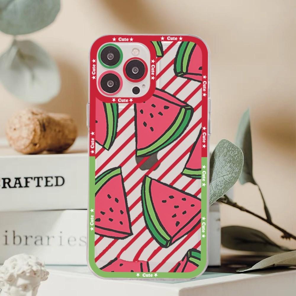 Watermelon Pattern Phone Case For Samsung S 20 21 22 23 Lite Plus Ultra Clear Mobile Cover Funda