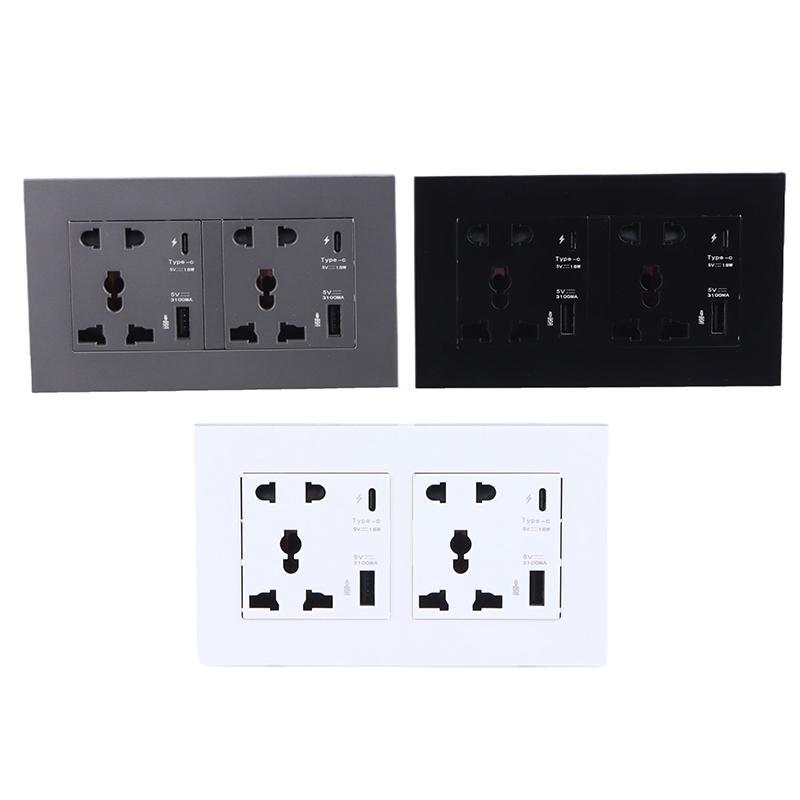 Type C Port Socket Power 4000Ma Usb Outlet Household Embedded Wall Power Usb Outlet Modern Electrical Wall Panel For Home Office