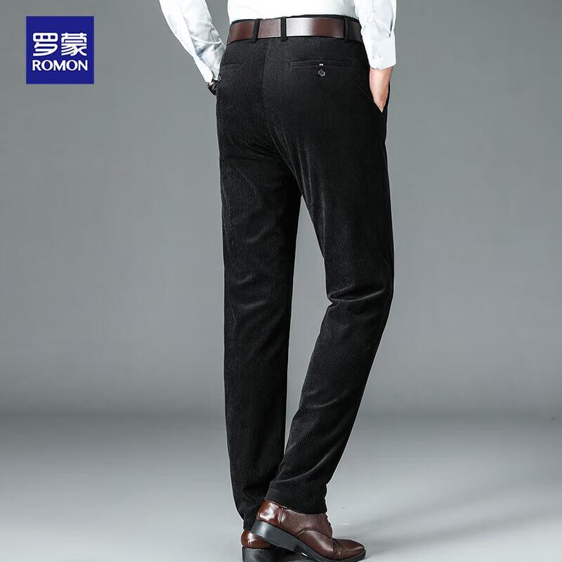 ROMON Men's Corduroy Casual Straight-Leg Pants