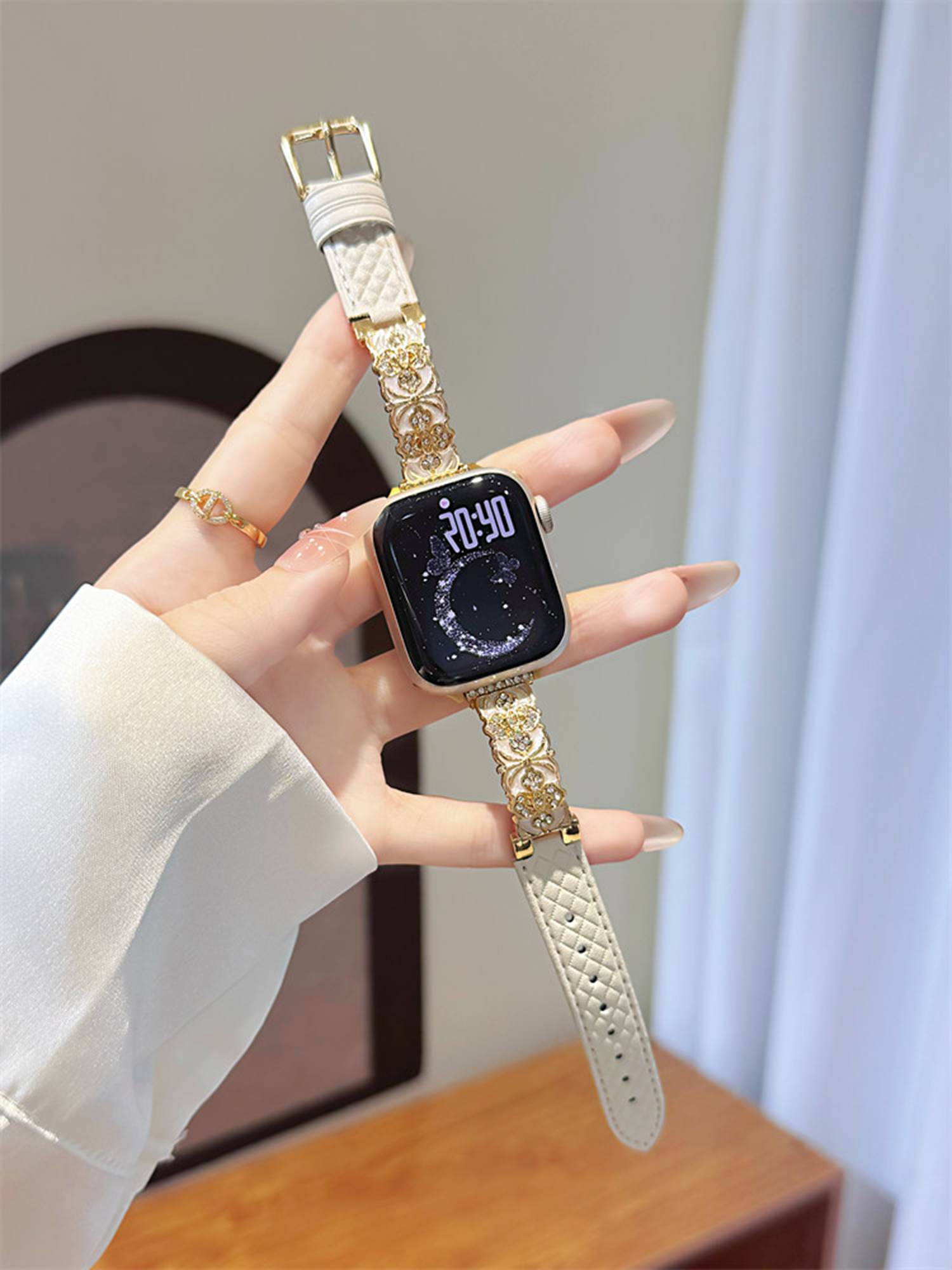 

Nice For Apple Watch band Series S10/8/7/6/3/4/5/9 41mm 38mm 42mm 44mm 40mm 45mm 46mm Strap 38mm40mm41mm 42mmS10 білий
