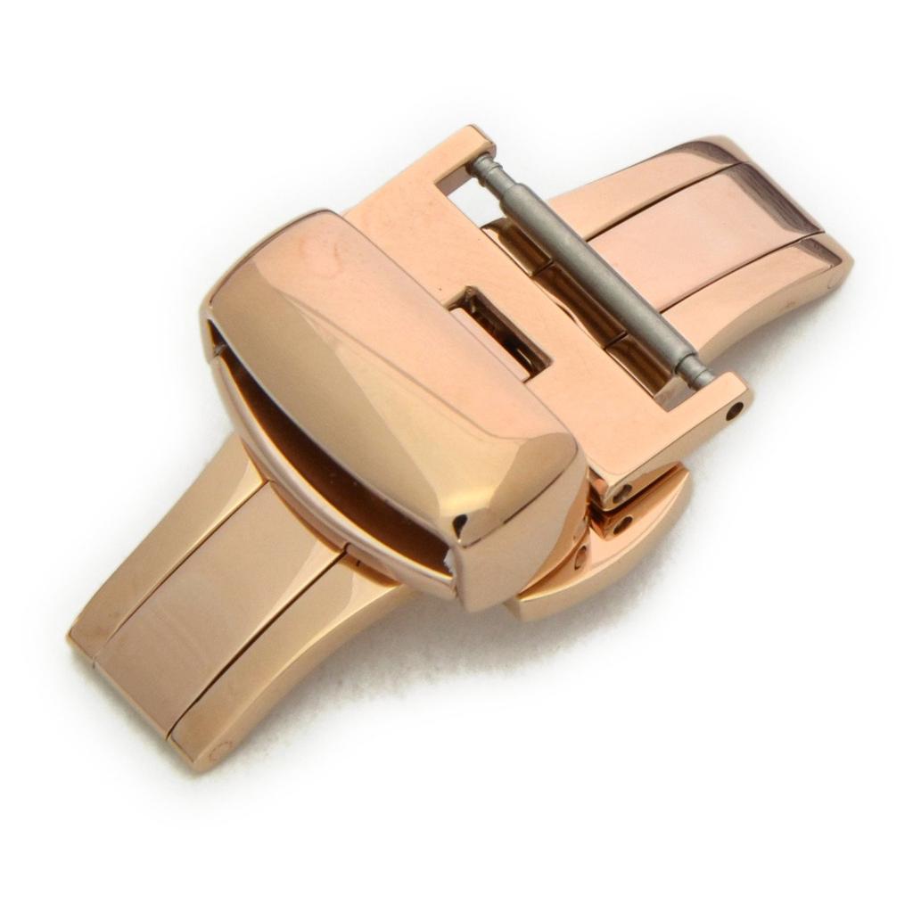 Cassis Watch Strap PBF Mirror Finish 14mm Rose Gold with Replacement Tool CARGM014 [CASSIS] D-Buckle D-BUCKLE