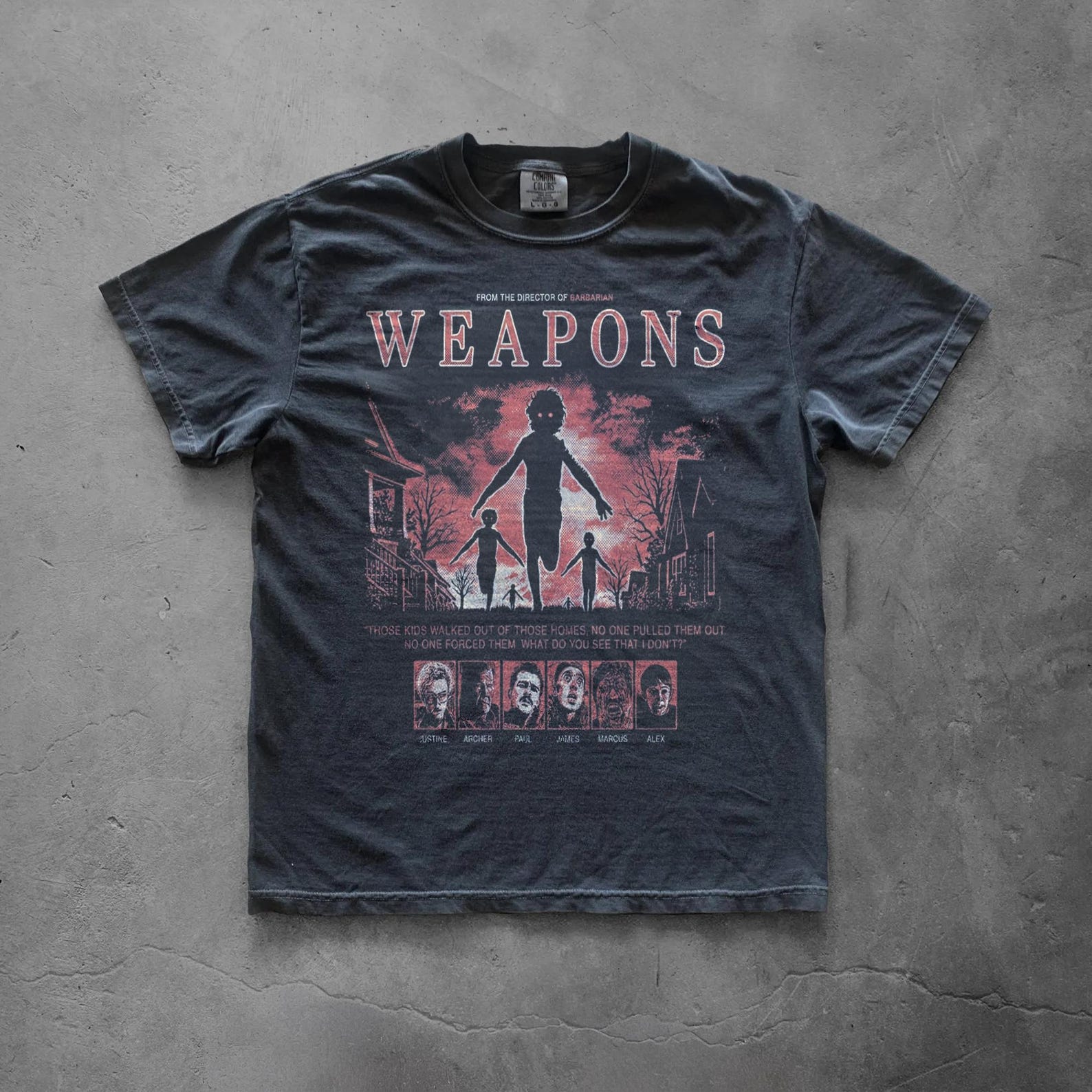 Weapons Horror Movie Shirt Vintage Thriller Film Graphic Dark Aesthetic Tee XL