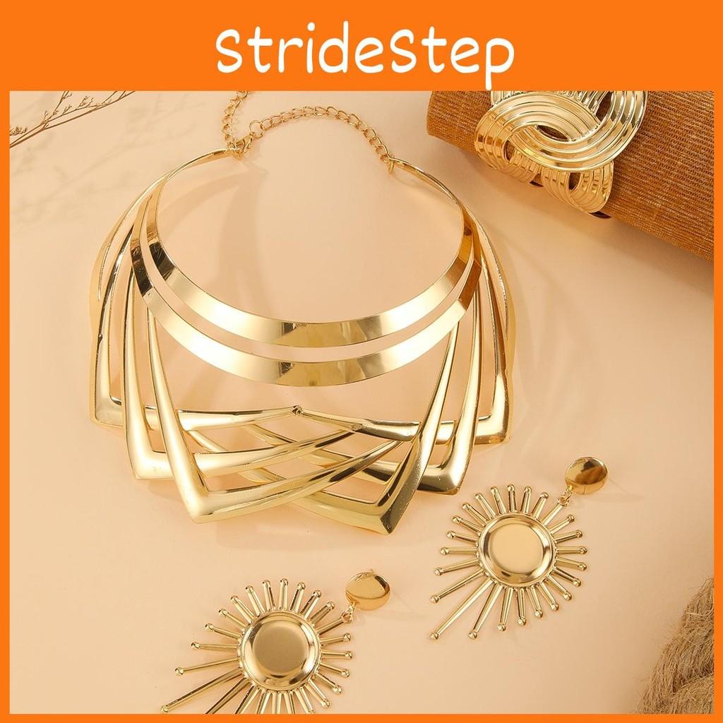 Stylish Jewelry Summer Set With Gold Finish Pendant Earrings Bracelets And Necklaces For All