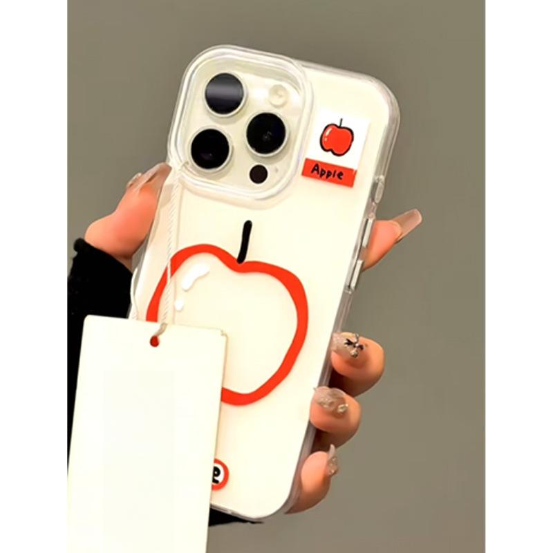 Graffiti Red Lines Suitable for Apple 16 Promax Mobile Phone Case IPhone 15 Women 14 High-end Sense 13 Anti-fall
