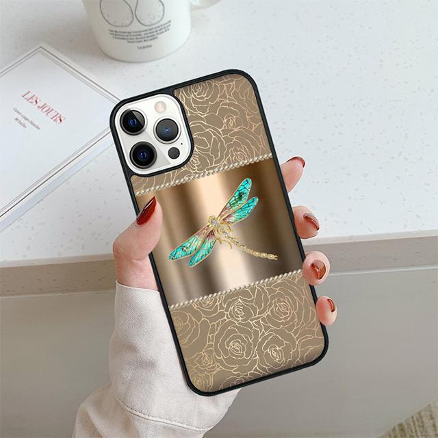 Floral Colorful Dragonfly Phone Case For iPhone 17 Air 14 15 16 16e 13 12 Max Cover For Apple 11 Pro Max Plus Coque