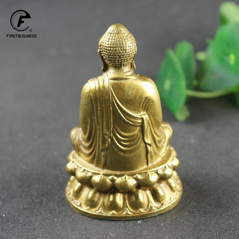 Antique Copper Tathagata Buddha Statue Home Decorations Sculpture Vintage Living Room Office Desk Ornaments Miniatures Figurines