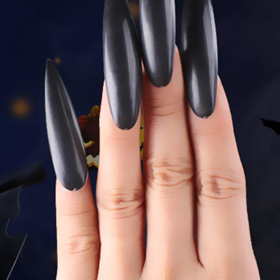 10Pcs Witch Nails Extra Long High Gloss Full Cover Sharp DIY Cosplay Props Plastic Halloween Zombie Costume Party False Nails for Festival