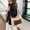 Women's Bags Japanese and Korean Exquisite Woven Pu Contrasting Colors Women's Underarm Shopping Bags 23 Summer New Women's Shoulder Handbags