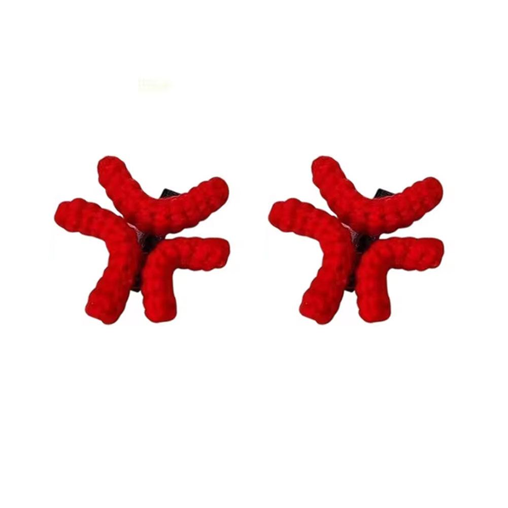 2er-Pack Plüsch Wütende Ente Haarspange Wassertropfen Häkeln Wollmütze Personalisierter Stil Kreative Haarspangen