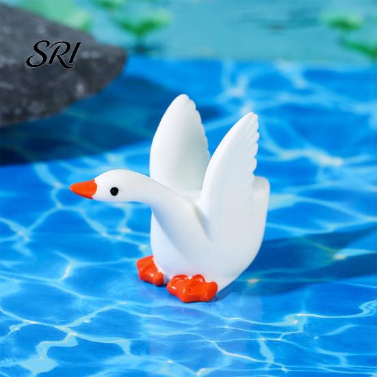 Vícepozicová socha husy 6 ks Mini figurka Malá pryskyřice Malé roztomilé zvířátko Miniaturní vodní pták Dekorativní figurky pro DIY řemesla Dortový topper Mikro krajina