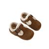 Kids Winter Fuzzy Lined Slip-On Loafers Boys Girls Soft TPR Sole Cotton-Lined Indoor Shoes