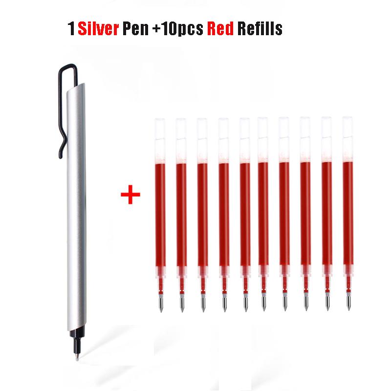 Kaco Metal Gel Pen 0.5MM Black Ink Refills Luxury Ballpoint Pens Business Signature Stylos Pen Holder Design Stationery Supplies