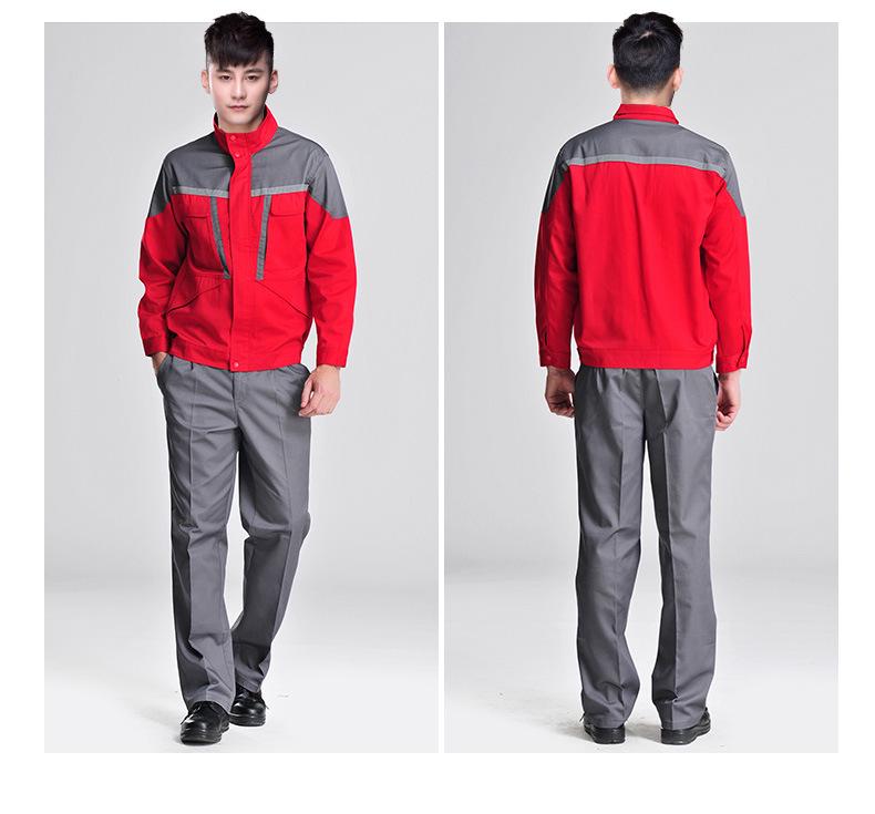 Color Block Men's Mechanic Work Overalls: Long Sleeve, Dirt Resistant Workshop Uniform