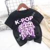 Girls KPOP Idol Group Print Short Sleeve Boys and Girls TShirt Cute Cartoon Graphic Tee Kids Summer Casual Top