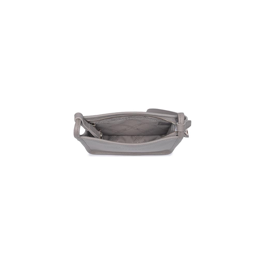 Longchamp Le Foulonné 20 Leather Zipper Shoulder Crossbody Bag Small Women Bags Dove-Gray 10138021P55