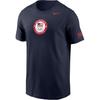 Nike T Shirts Men's Marine Blue Crew Neck Moderate Straight Fit P029143USOC-41S