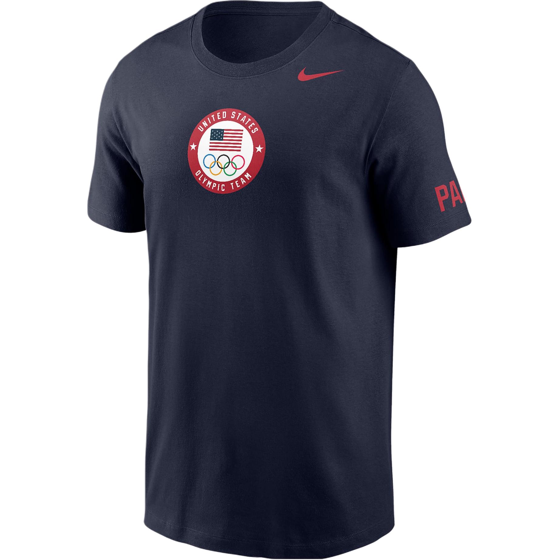Nike T Shirts Men s Marine Blue Crew Neck Moderate Straight Fit P029143USOC-41S L