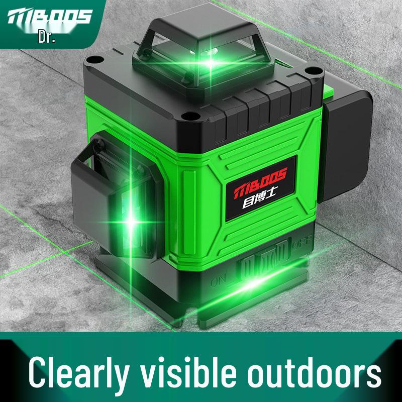 High-Precision Infrared Laser Level with Green Light for Wall, Floor, Outdoor, Automatic Leveling