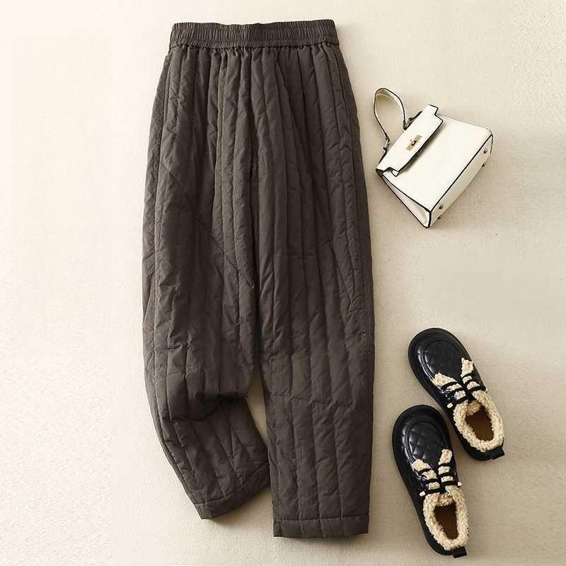 Winter New Literary Retro Big Yards Loose Warm Cotton Pants Female Casual Fashion Straight Pants