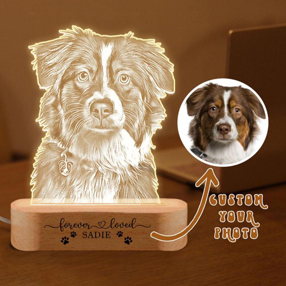 ersonalized Pet Photo Night Light Custom Acrylic Lamp Record Beautiful Growth Moments Of Pet Companion Warm Home Decoration