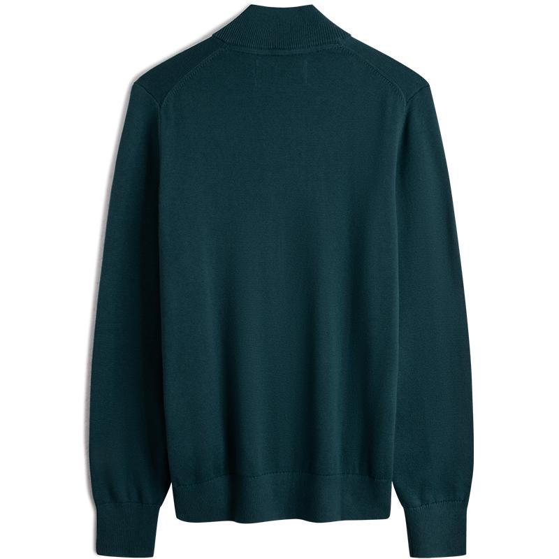 Calvin Klein Autumn Winter Solid Color Letter Embroidery Zipper Long Sleeve Knit Sweater Men Sweater Light-Gray J324491CA4