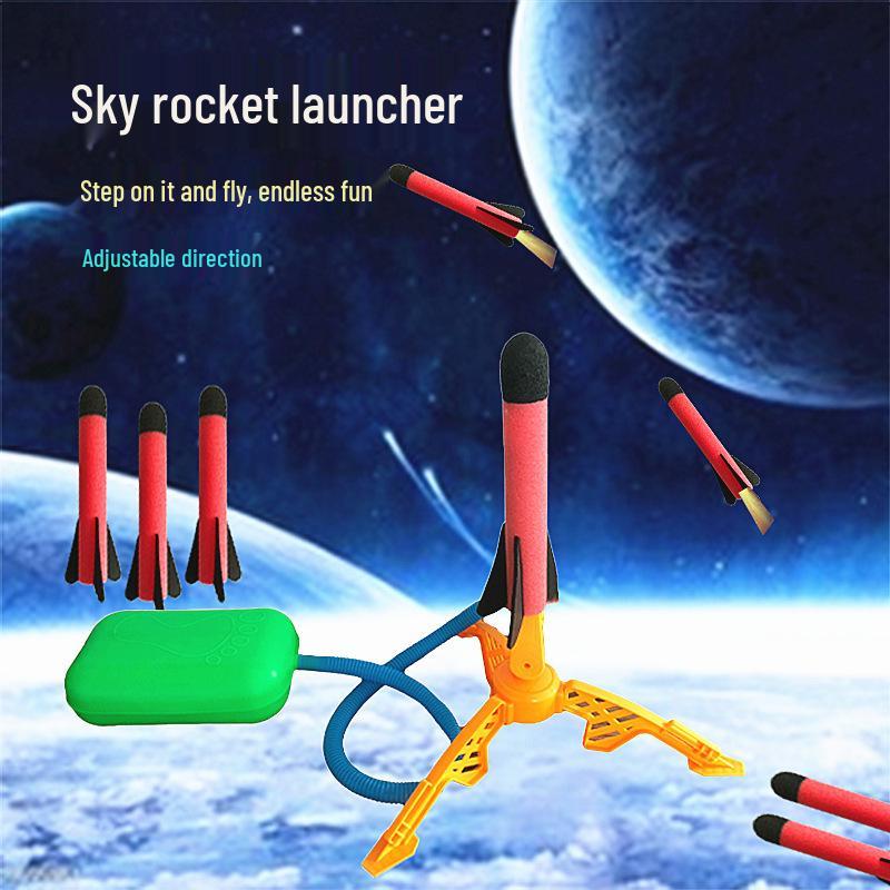 Kids' Outdoor Luminous Skyrocket Toy - Foot-Powered Rocket Launcher for Parent-Child Fun