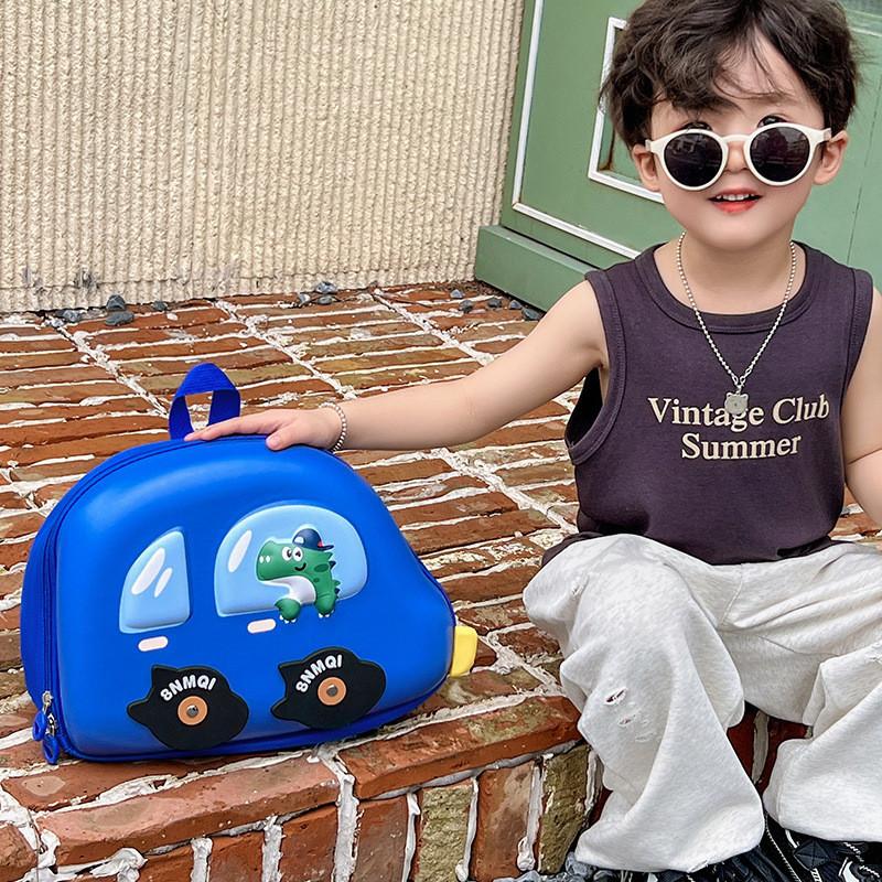 Adorable Cartoon Car Crossbody Bag 2024 New Trendy Kids Backpack In Pink