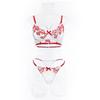 Ultra-Thin Sexy Transparent Embroidered Backless Underwire Bra and Lingerie Set for Women