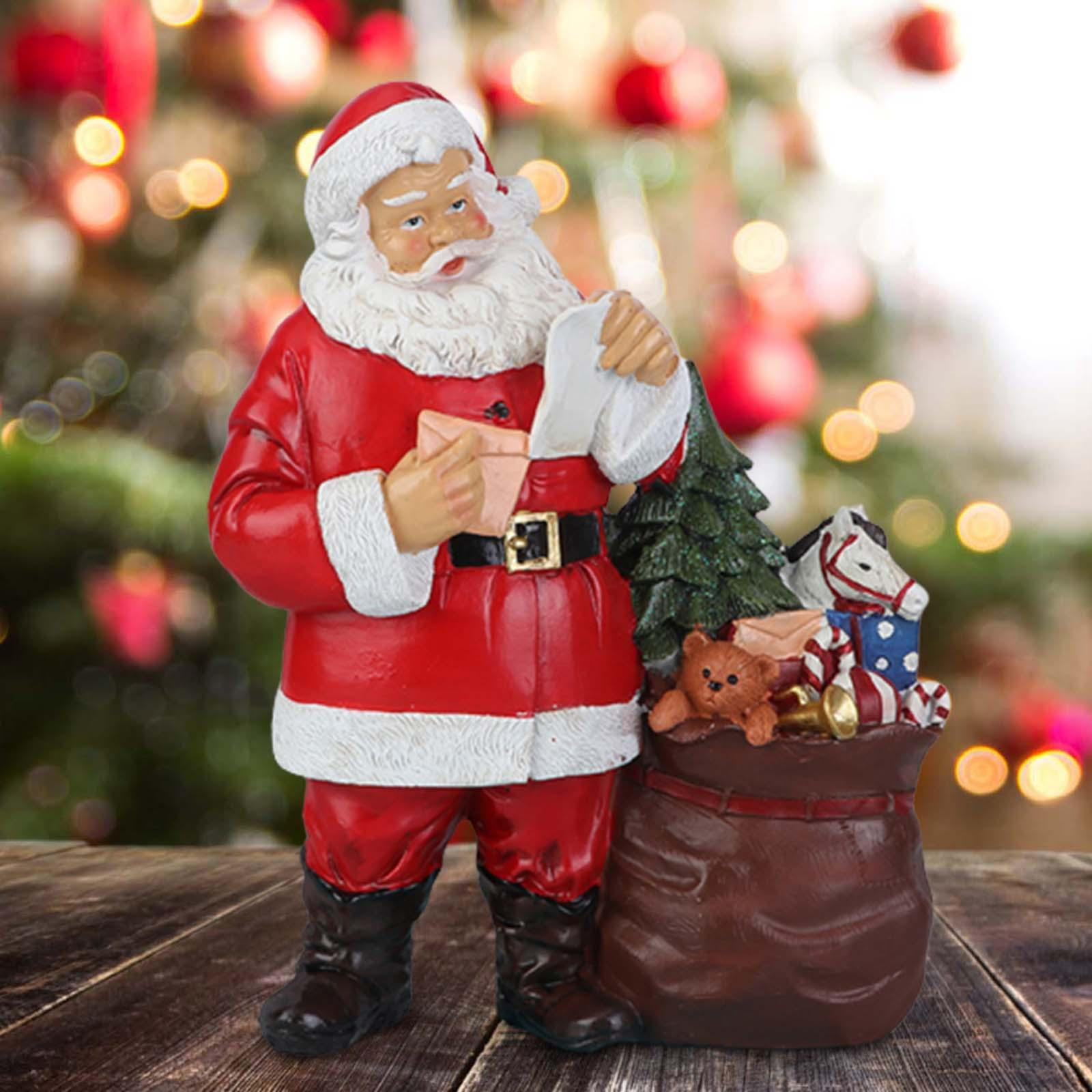 

Festive Resin Santa Claus Sculpture - Christmas Decor for Indoor and Outdoor Use Style F