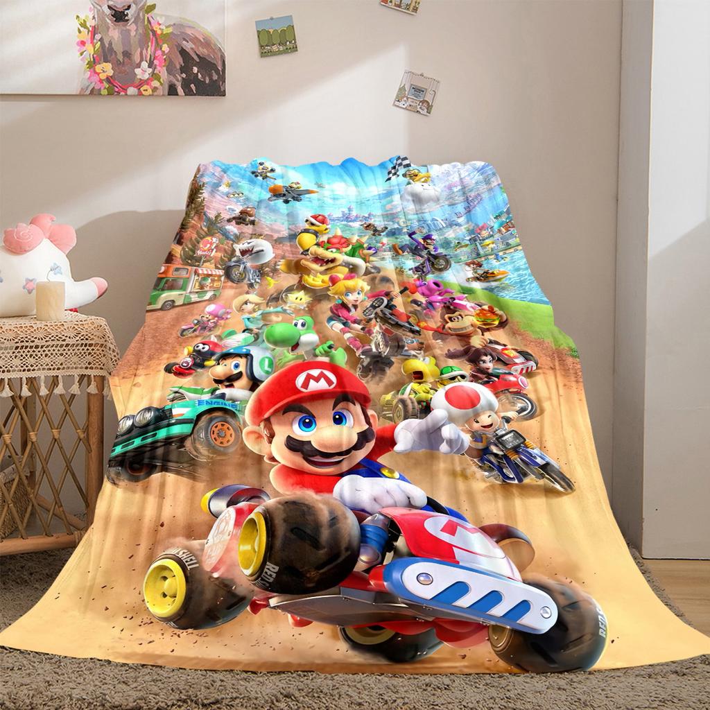 Super Mario Soft Flannel Blanket Lightweight Cozy Microfiber Blanket for Couch Bed Machine Washable LXR96