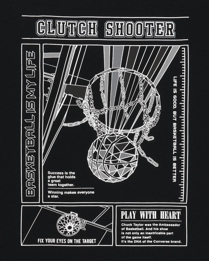 Basketball Short Sleeve Shirt Printed CB251362 Black X White [Converse] T-Shirt