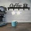 Wall Mounted Metal Coffee Mug Holder, 1pc Iron Hanger Rack for Cups, Kitchen Storage Organizer, Decorative Hooks for Coffee Bar Station