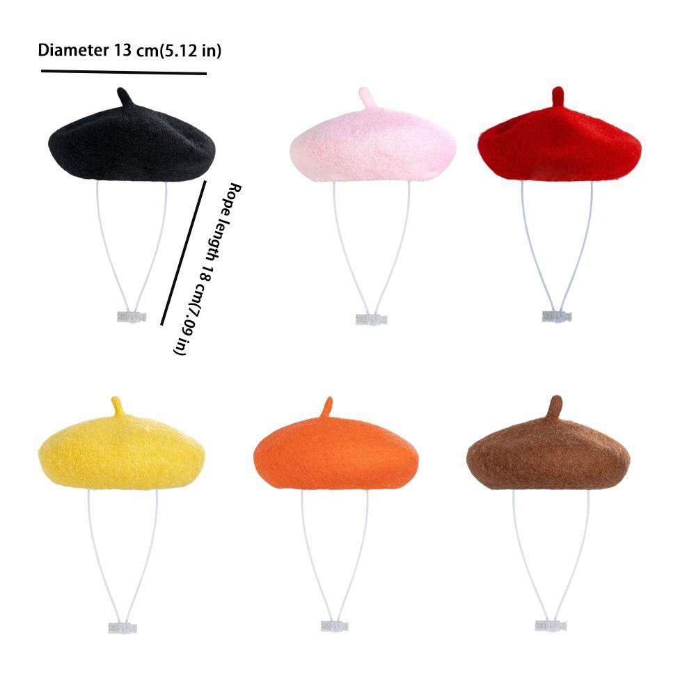 Breathable Pet Headwear Adjustable Pet Painter Hat Cat Beret Hat Photos Sessions