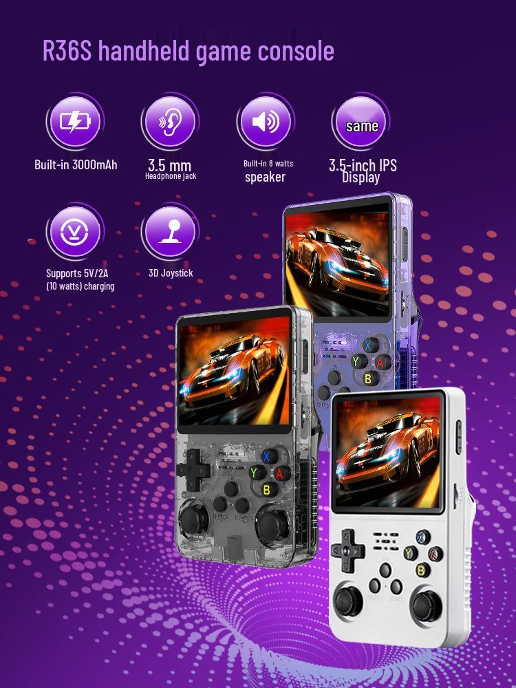 R36S Retro FC Open Source Handheld Game Console - Portable HD with Long Battery Life