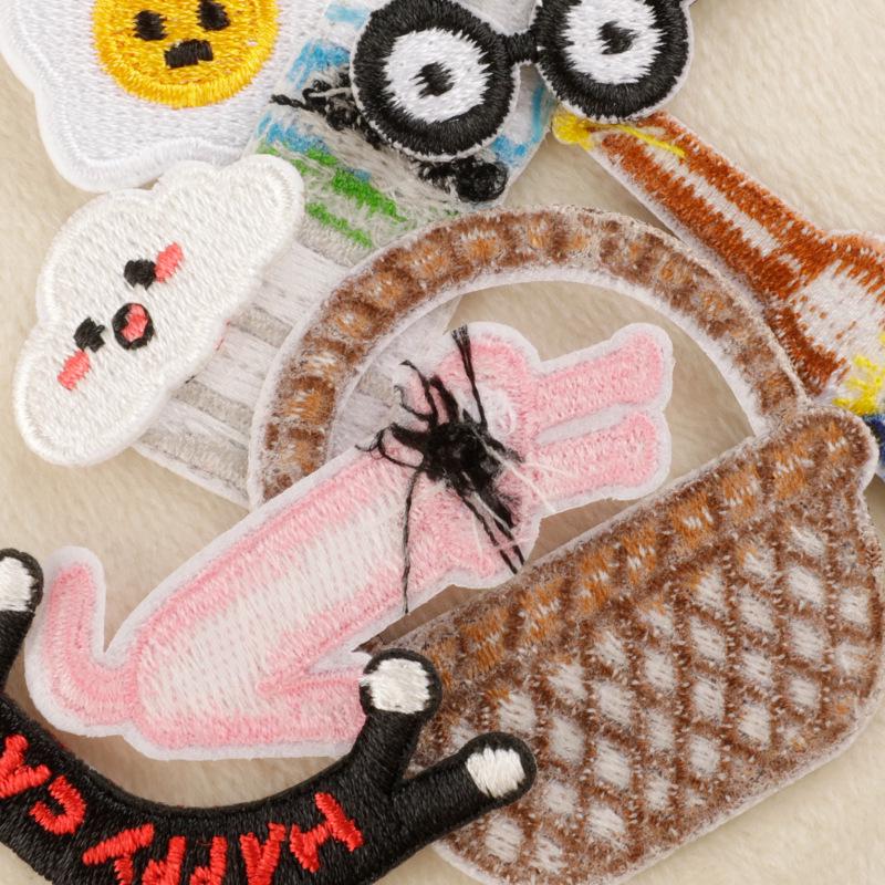 Cartoon Animal & Food Iron-On Embroidery Patches for Clothing, Bags, & Hats