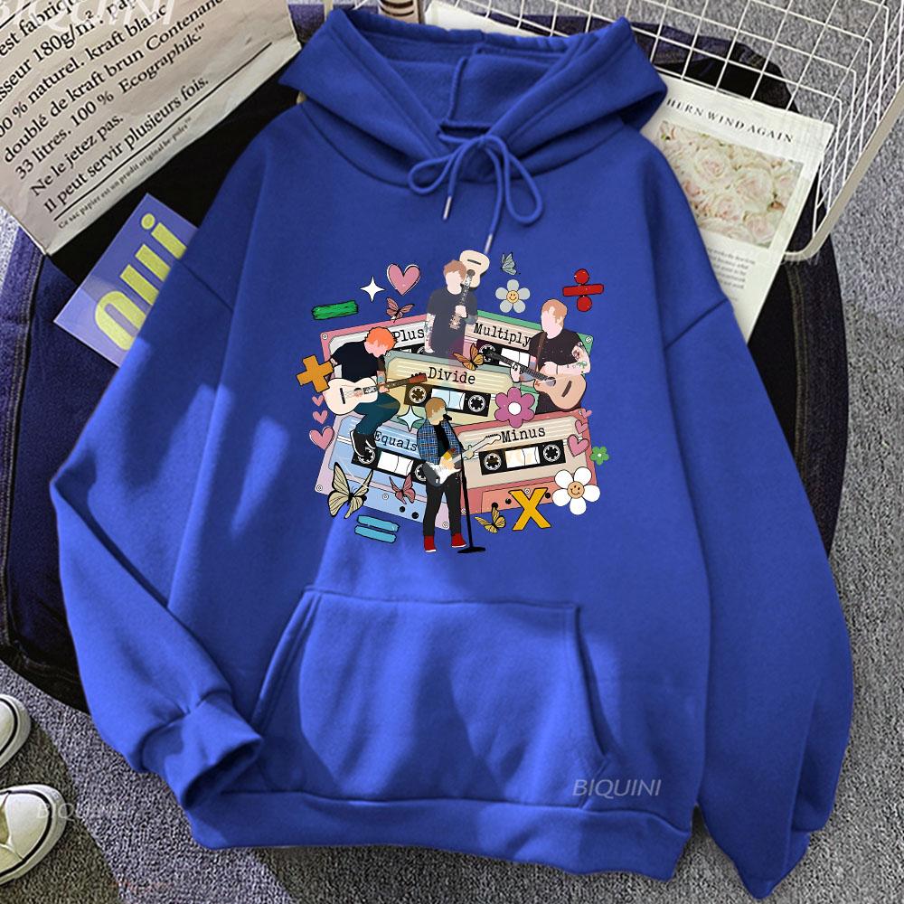 Ed Sheeran Tour Hoodies Male Female Aesthetic Sweatshirt Winter Long Sleeve Clothing Pocket Fleece Pullovers Print Sudadera