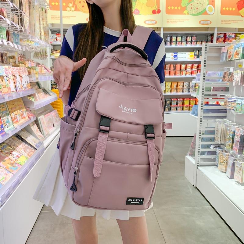 

Новый школьный рюкзак, рюкзак большой вместимости для учеников начальной школы, легкий рюкзак для учеников средней и старшей школы, рюкзак с несколькими отделениями. фиолетовый