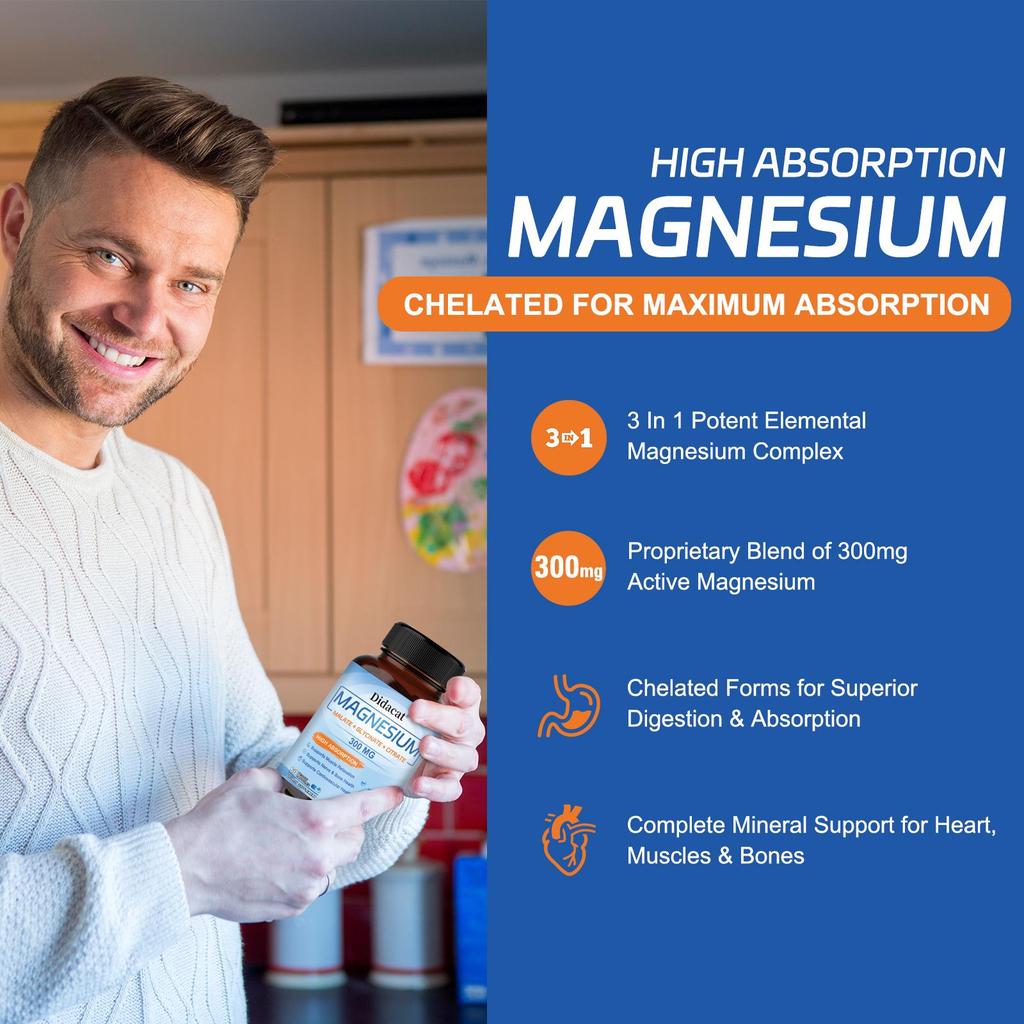 Triple magnesium complex – enhances overall absorption and efficacy 60 capsules