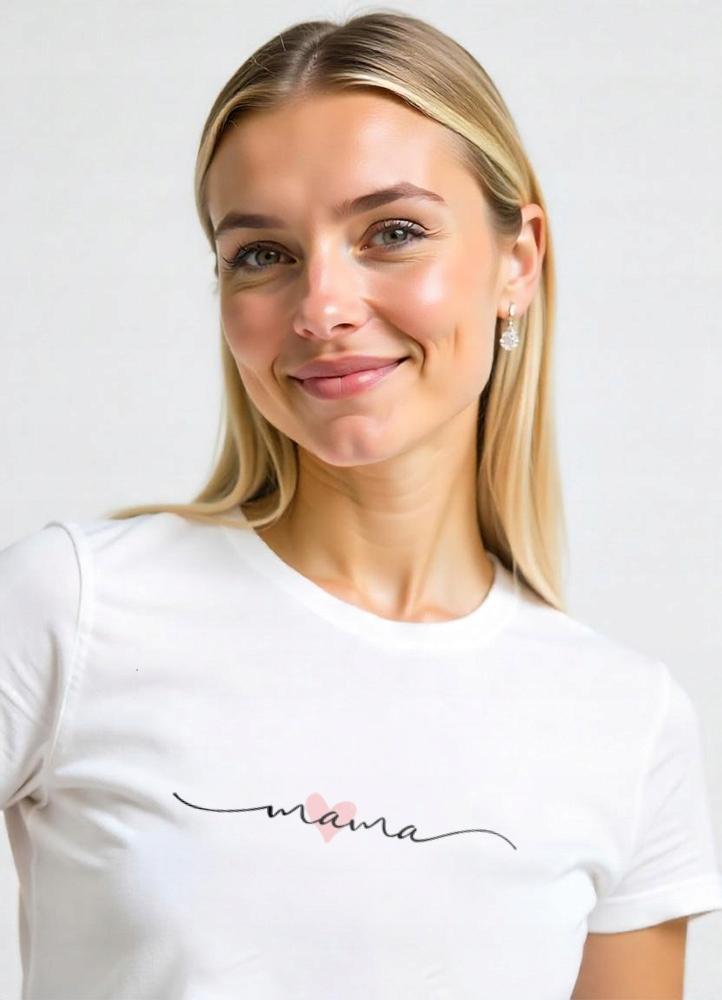 Prezent Na Dzień Mamy Urodziny Z Serduszkiem Napis Mama Taliowana Bawełna