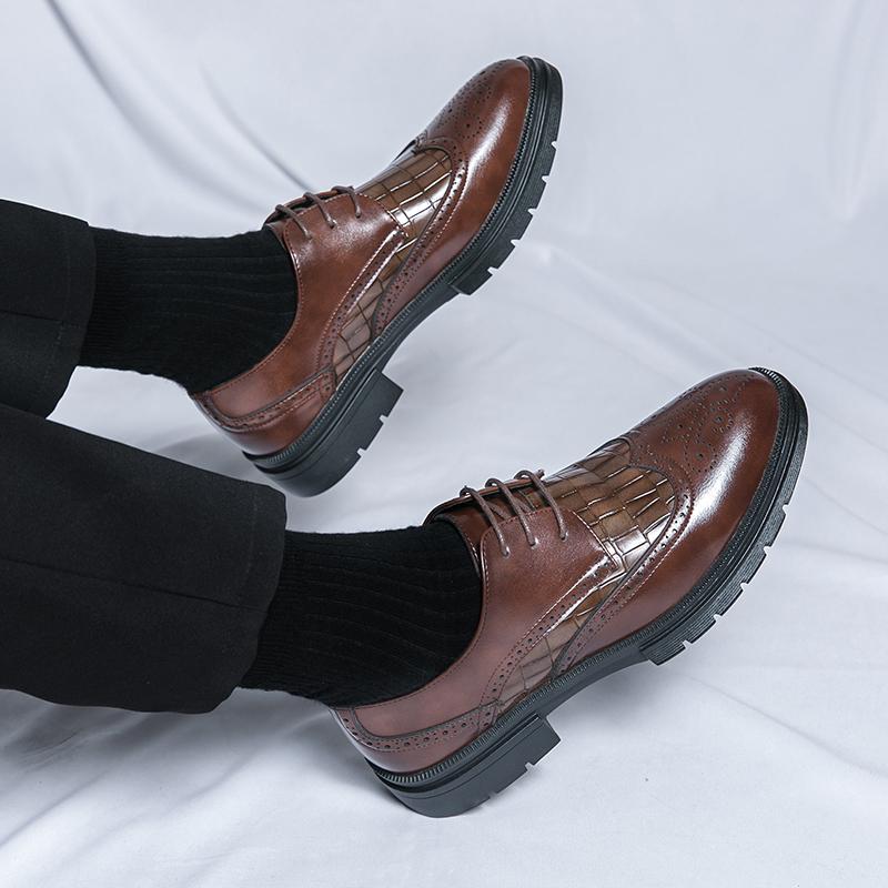 Fashion Fashion Trends Men's Lace-Up Oxford Shoes Social Office Business  Negotiation Formal Shoes Thick Soled Comfort Versatile Shoes